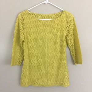 Banana Republic Yellow Lace Blouse